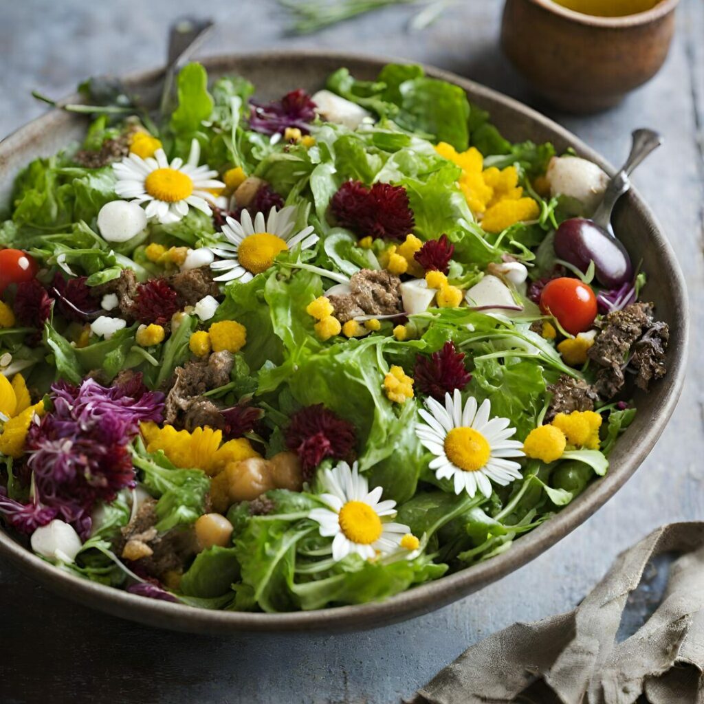 Add chamomile flowers to your plate for a fun and playful twist!